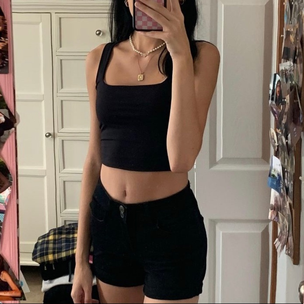 Black Jean Shorts